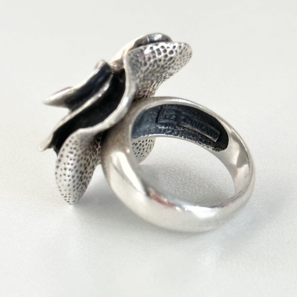 Silpada 925 Sterling Silver Large Chunky Modernist Flower Band Ring Size 6.25 - Picture 7 of 10